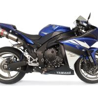 Pot echappement compatible avec Yamaha Yzf 1000 R1 2009-2014, Gpe Ann. titanium, Paire de pot d'échappement homologuées, livrées avec db killer amovible et raccords spécifiques 