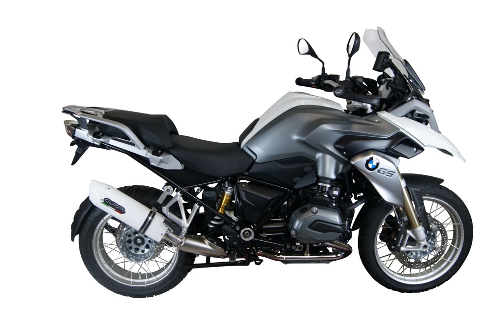 Pot echappement compatible avec Bmw R 1200 Gs -Adventure 2013-2016, Albus Ceramic, Échappement légal, homologué,silencieux avec db killer amovible et tuyau de liaison spécifique 