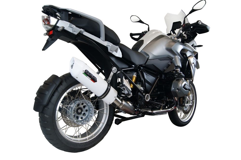 Pot echappement compatible avec Bmw R 1200 Gs -Adventure 2013-2016, Albus Ceramic, Échappement légal, homologué,silencieux avec db killer amovible et tuyau de liaison spécifique 