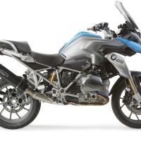 Pot echappement compatible avec Bmw R 1200 Gs -Adventure 2013-2016, Furore Nero, Échappement légal, homologué,silencieux avec db killer amovible et tuyau de liaison spécifique 