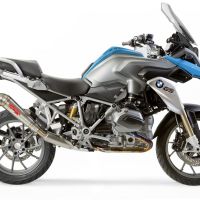 Pot echappement compatible avec Bmw R 1200 Gs -Adventure 2013-2016, Powercone Evo, Échappement légal, homologué,silencieux avec db killer amovible et tuyau de liaison spécifique 