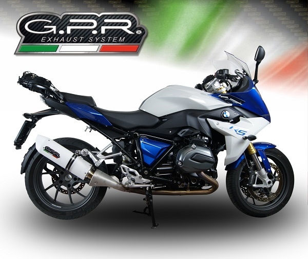 Pot echappement compatible avec Bmw R 1200 Rs Lc 2015-2016, Albus Ceramic, Échappement légal, homologué,silencieux avec db killer amovible et tuyau de liaison spécifique 