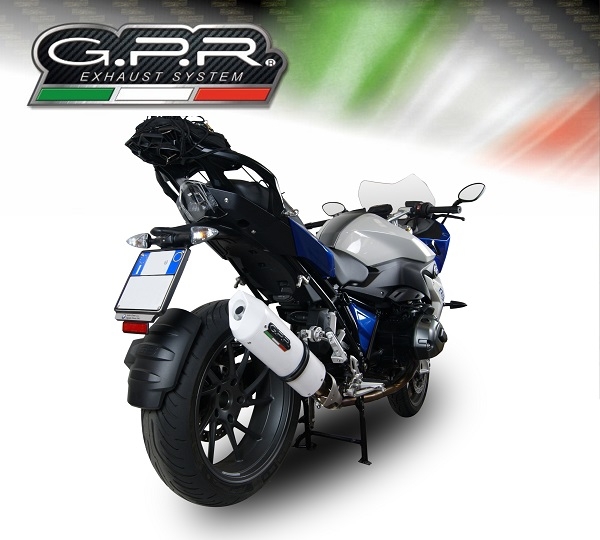 Pot echappement compatible avec Bmw R 1200 Rs Lc 2015-2016, Albus Ceramic, Échappement légal, homologué,silencieux avec db killer amovible et tuyau de liaison spécifique 