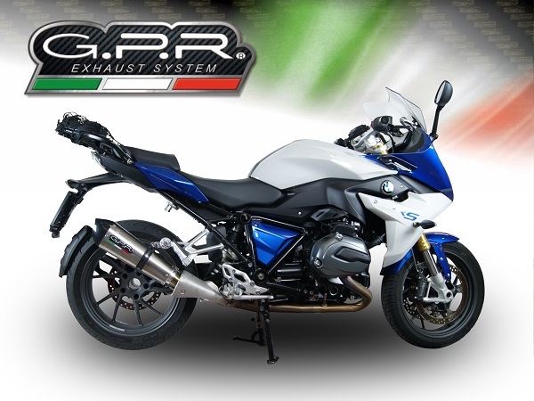 GPR pot echappement compatible avec  Bmw R 1200 Rs Lc 2017-2019, New Grand Prix Evo Titanium, Échappement légal, homologué,silencieux avec db killer amovible et tuyau de liaison spécifique 