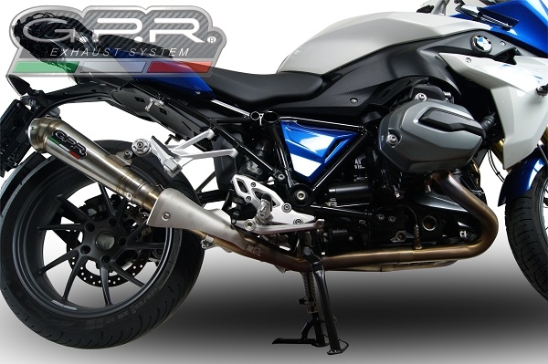 Pot echappement compatible avec Bmw R 1200 Rs Lc 2015-2016, Powercone Evo, Échappement légal, homologué,silencieux avec db killer amovible et tuyau de liaison spécifique 