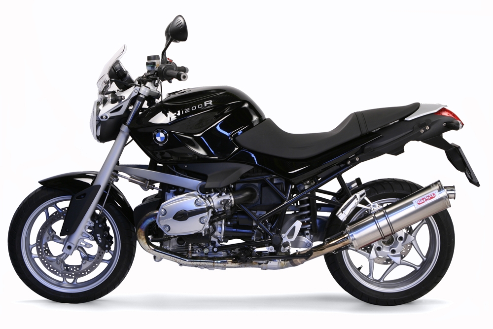 Pot echappement compatible avec Bmw R 1200 R 2006-2010, Trioval, Échappement légal, homologué,silencieux avec db killer amovible et tuyau de liaison spécifique 