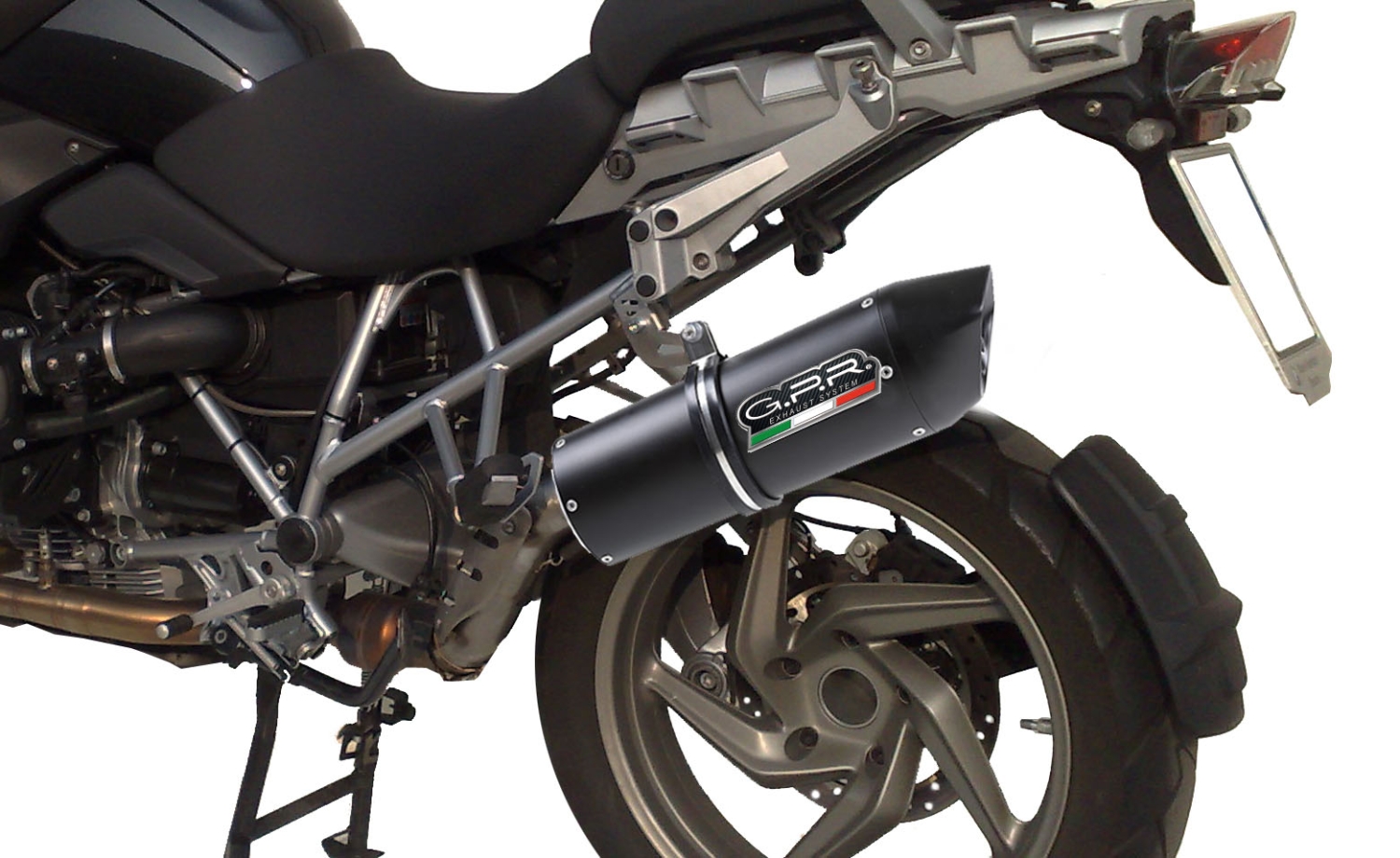 Pot echappement compatible avec Bmw R 1200 Gs -Adventure 2013-2013, Albus Ceramic, Homologué et légal, système d'échappement complet, avec db killer amovible 