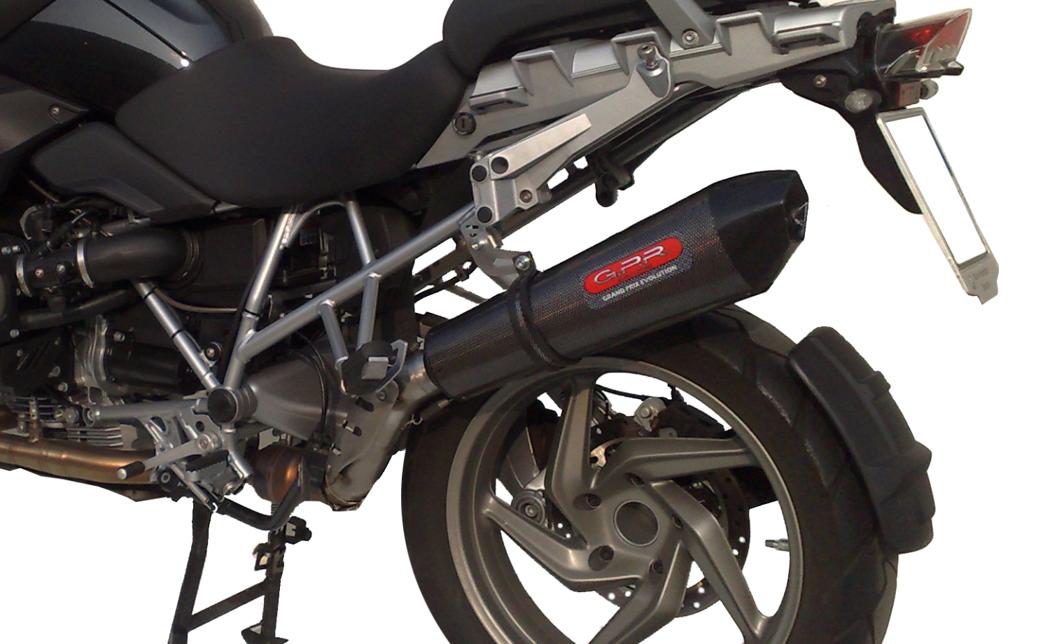 Pot echappement compatible avec Bmw R 1200 Gs -Adventure 2013-2013, Furore Nero, Homologué et légal, système d'échappement complet, avec db killer amovible 