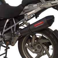 Pot echappement compatible avec Bmw R 1200 Gs -Adventure 2013-2013, Furore Nero, Homologué et légal, système d'échappement complet, avec db killer amovible 