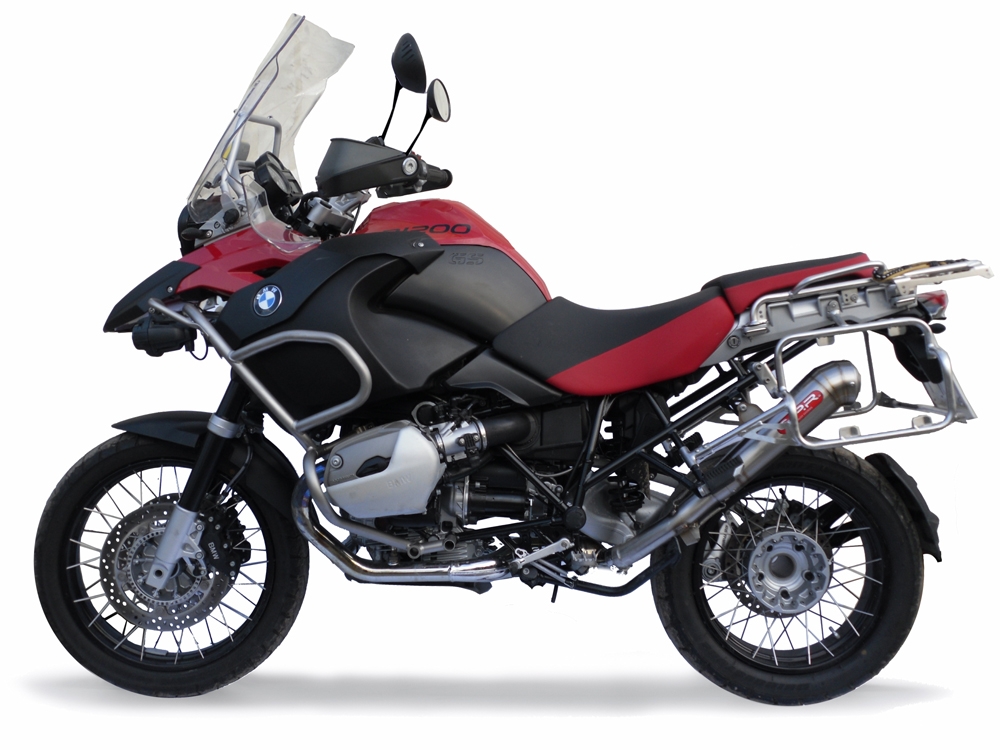 Pot echappement compatible avec Bmw R 1200 Gs -Adventure 2010-2012, Powercone Evo, Homologué et légal, système d'échappement complet, avec db killer amovible 