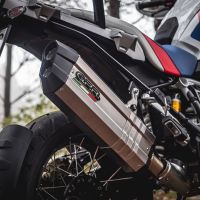 Pot echappement compatible avec Bmw R 1250 Gs -Adventure 2021-2024, Hyper Sonic Titanium, Échappement légal, homologué,silencieux avec db killer amovible et tuyau de liaison spécifique 