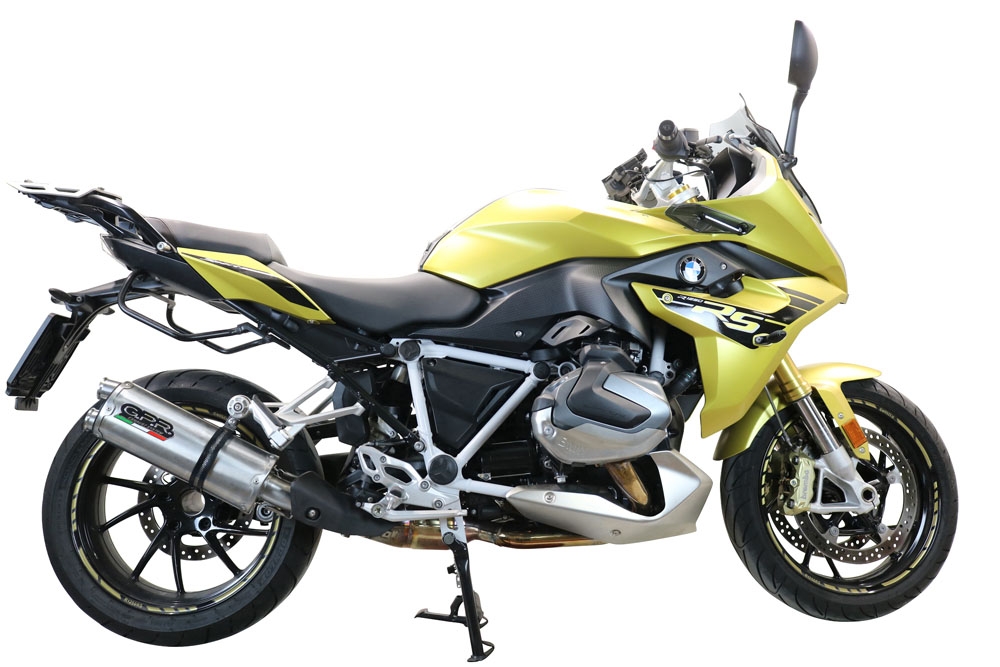 Pot echappement compatible avec Bmw R 1250 R -Rs 2021-2024, Dual Inox, Échappement légal, homologué,silencieux avec db killer amovible et tuyau de liaison spécifique 