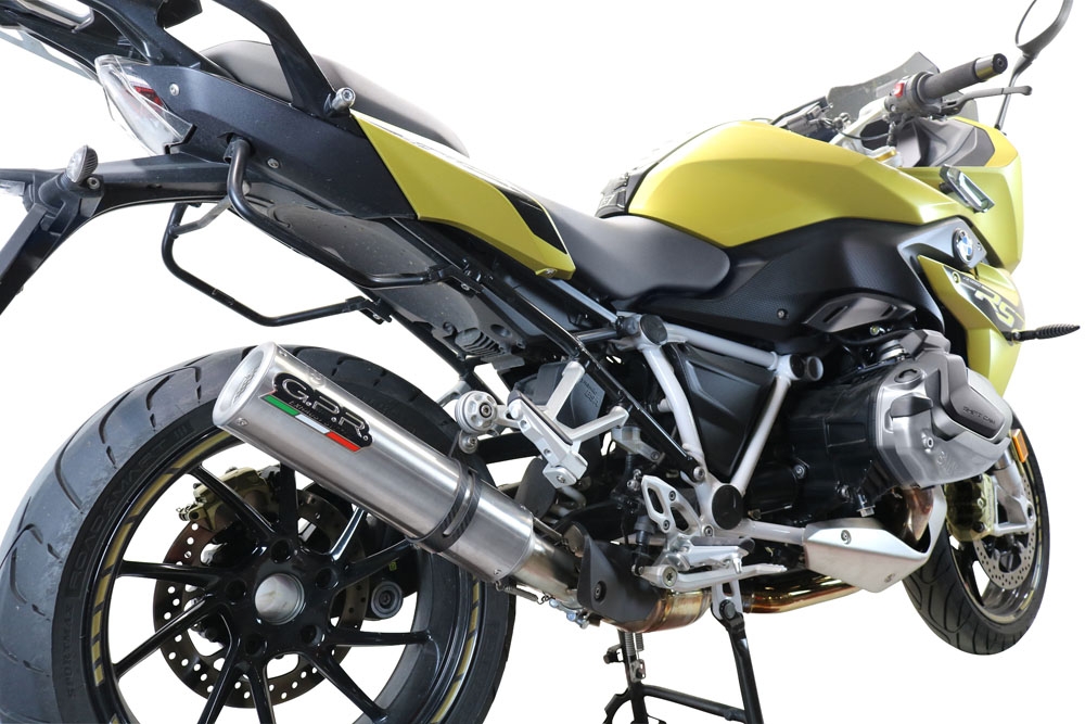 Pot echappement compatible avec Bmw R 1250 R -Rs 2021-2024, M3 Titanium Natural, Échappement légal, homologué,silencieux avec db killer amovible et tuyau de liaison spécifique 