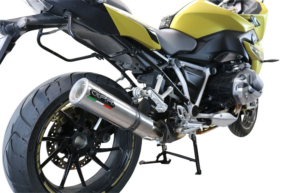 Pot echappement compatible avec Bmw R 1250 R -Rs 2021-2024, M3 Titanium Natural, Échappement légal, homologué,silencieux avec db killer amovible et tuyau de liaison spécifique 