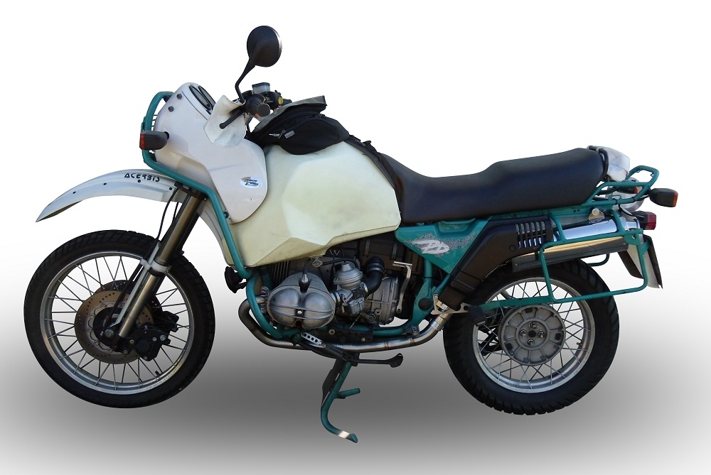 Pot echappement compatible avec Bmw R 100 Gs 1987-1996, Trioval, Échappement légal, homologué,silencieux avec db killer amovible et tuyau de liaison spécifique 