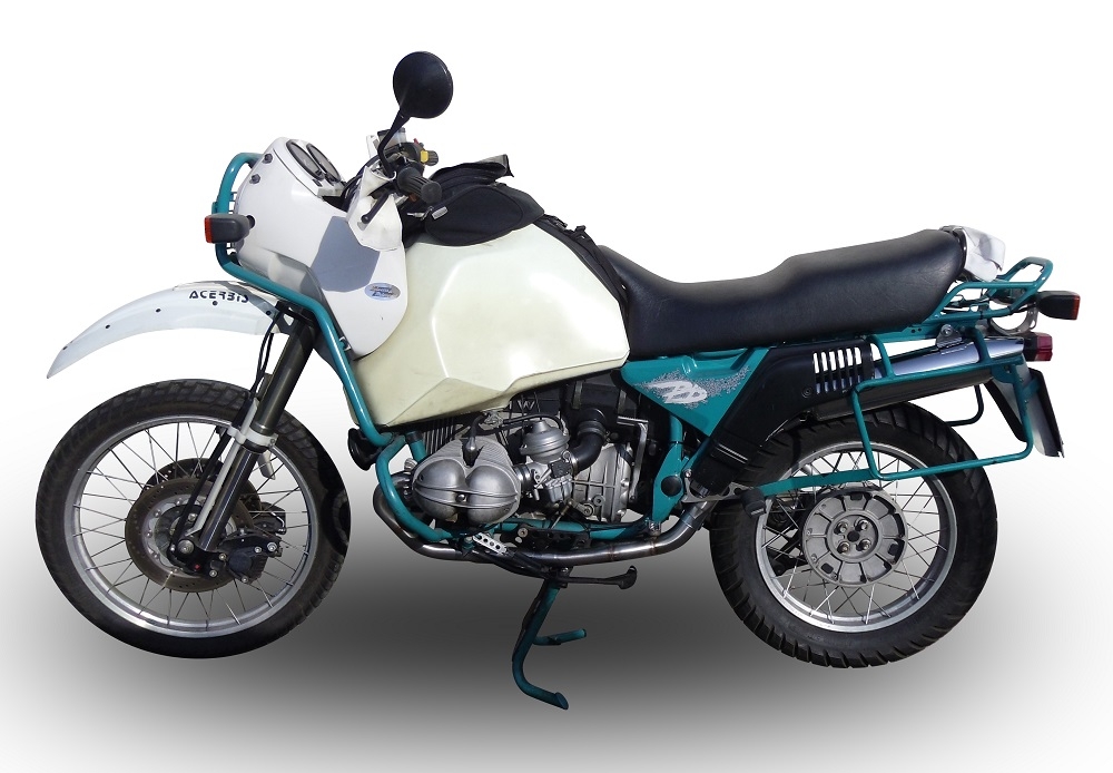 Pot echappement compatible avec Bmw R 100 Gs 1987-1996, Vintacone, Échappement légal, homologué,silencieux avec db killer amovible et tuyau de liaison spécifique 