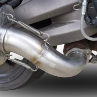 Pot echappement compatible avec Aprilia Caponord 1200 2013-2016, Hyper Sonic Inox, Échappement légal, homologué,silencieux avec db killer amovible et tuyau de liaison spécifique 
