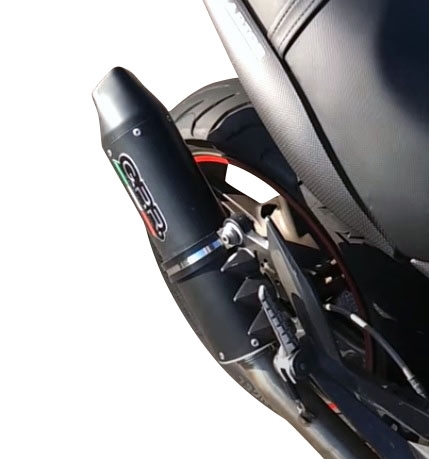 Pot echappement compatible avec Cagiva Raptor 1000 2000-2003, Furore Nero, Paire de pot d'échappement homologuées, livrées avec db killer amovible et raccords spécifiques 