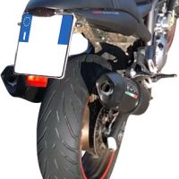 Pot echappement compatible avec Cagiva Raptor 1000 2000-2003, Furore Nero, Paire de pot d'échappement homologuées, livrées avec db killer amovible et raccords spécifiques 