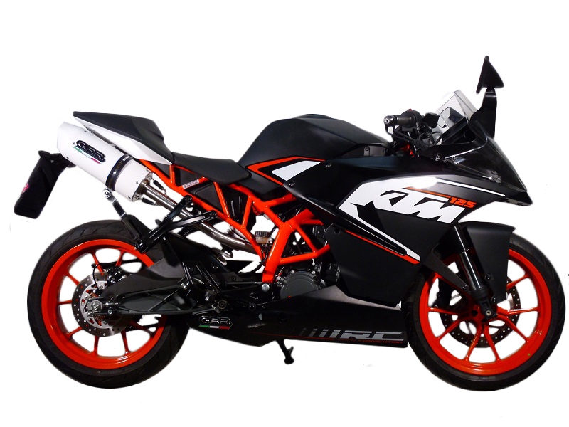 Pot echappement compatible avec Ktm Rc 200 2014-2021, Albus Ceramic, Échappement légal, homologué,silencieux avec db killer amovible et tuyau de liaison spécifique 