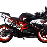Pot echappement compatible avec Ktm Rc 200 2014-2021, Albus Ceramic, Échappement légal, homologué,silencieux avec db killer amovible et tuyau de liaison spécifique 