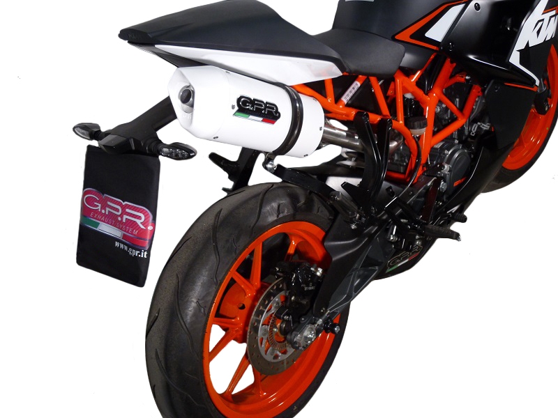 Pot echappement compatible avec Ktm Rc 200 2014-2021, Albus Ceramic, Échappement légal, homologué,silencieux avec db killer amovible et tuyau de liaison spécifique 