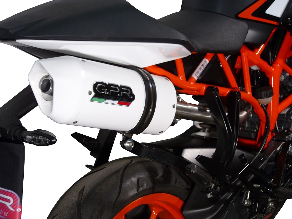 Pot echappement compatible avec Ktm Rc 200 2014-2021, Albus Ceramic, Échappement légal, homologué,silencieux avec db killer amovible et tuyau de liaison spécifique 