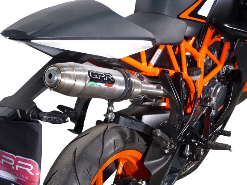 Pot echappement compatible avec Ktm Rc 200 2014-2021, Deeptone Inox, Pot Échappement slip-on homologué, légal, avec db killer amovible, tuyau de liaison et catalyseur 