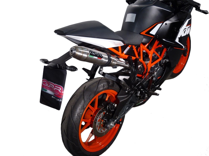 Pot echappement compatible avec Ktm Rc 200 2014-2021, Deeptone Inox, Pot Échappement slip-on homologué, légal, avec db killer amovible, tuyau de liaison et catalyseur 