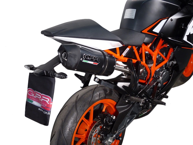 Pot echappement compatible avec Ktm Rc 200 2014-2021, Deeptone Inox, Échappement légal, homologué,silencieux avec db killer amovible et tuyau de liaison spécifique 