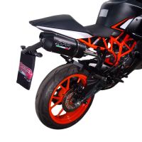 Pot echappement compatible avec Ktm Rc 125 2014-2016, Furore Nero, Pot Échappement slip-on homologué, légal, avec db killer amovible, tuyau de liaison et catalyseur 