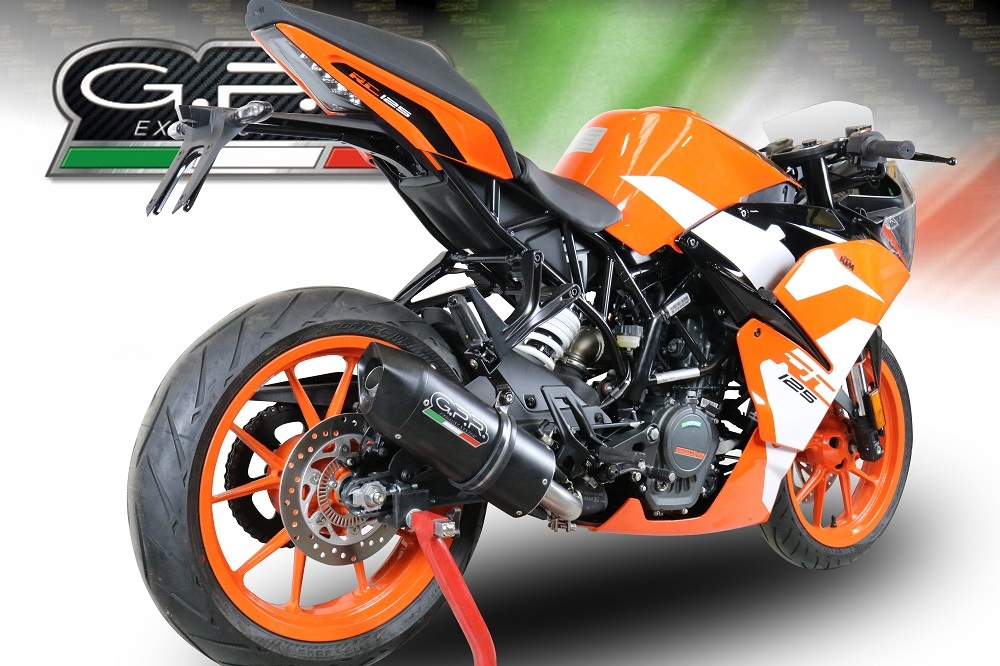 Pot echappement compatible avec Ktm Rc 390 2017-2020, Furore Evo4 Nero, Échappement légal, homologué,silencieux avec db killer amovible et tuyau de liaison spécifique 