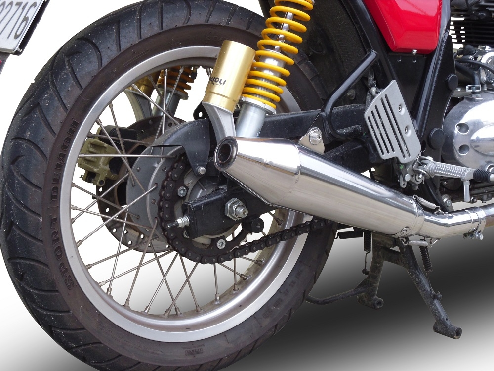 Pot echappement compatible avec Royal Enfield Continental GT 535 2014-2016, Vintacone, Pot Échappement slip-on homologué, légal, avec db killer amovible, tuyau de liaison et catalyseur 