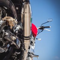 Pot echappement compatible avec Royal Enfield Continental 650 2019-2020, Deeptone Inox, Paire de pot d'échappement homologuées, livrées avec db killer amovible, catalyseurs et raccords spécifiques 