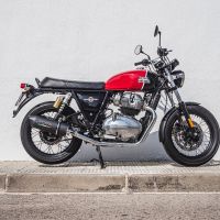 Pot echappement compatible avec Royal Enfield Interceptor 650 2019-2020, Furore Evo4 Nero, Paire de pot d'échappement homologuées, livrées avec db killer amovible, catalyseurs et raccords spécifiques 
