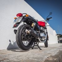 Pot echappement compatible avec Royal Enfield Interceptor 650 2019-2020, Furore Evo4 Nero, Paire de pot d'échappement homologuées, livrées avec db killer amovible, catalyseurs et raccords spécifiques 