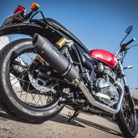 Pot echappement compatible avec Royal Enfield Interceptor 650 2019-2020, Furore Evo4 Nero, Paire de pot d'échappement homologuées, livrées avec db killer amovible, catalyseurs et raccords spécifiques 
