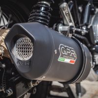 Pot echappement compatible avec Royal Enfield Interceptor 650 2019-2020, Furore Evo4 Nero, Paire de pot d'échappement homologuées, livrées avec db killer amovible, catalyseurs et raccords spécifiques 