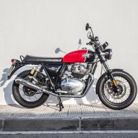 Pot echappement compatible avec Royal Enfield Interceptor 650 2019-2020, Powercone Evo, Paire de pot d'échappement homologuées, livrées avec db killer amovible, catalyseurs et raccords spécifiques 