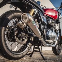 Pot echappement compatible avec Royal Enfield Interceptor 650 2019-2020, Powercone Evo, Paire de pot d'échappement homologuées, livrées avec db killer amovible, catalyseurs et raccords spécifiques 