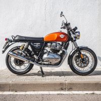 Pot echappement compatible avec Royal Enfield Interceptor 650 2019-2020, Ultracone, Paire de pot d'échappement homologuées, livrées avec db killer amovible, catalyseurs et raccords spécifiques 