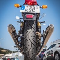 Pot echappement compatible avec Royal Enfield Continental 650 2019-2020, Ultracone, Paire de pot d'échappement homologuées, livrées avec db killer amovible, catalyseurs et raccords spécifiques 