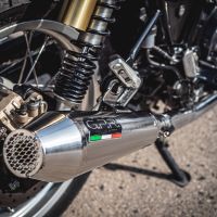 Pot echappement compatible avec Lambretta Lambretta 125 - 150 Milano 2012-2014, Ultracone lucido, Homologué et légal, système d'échappement complet, avec db killer amovible 