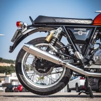 Pot echappement compatible avec Royal Enfield Continental 650 2019-2020, Ultracone, Paire de pot d'échappement homologuées, livrées avec db killer amovible, catalyseurs et raccords spécifiques 