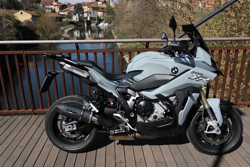 Pot echappement compatible avec Bmw S 1000 XR -M 2020-2025, Furore Evo4 Nero, Échappement légal, homologué,silencieux avec db killer amovible et tuyau de liaison spécifique 