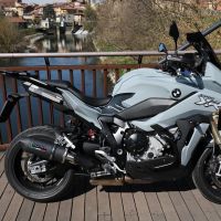 Pot echappement compatible avec Bmw S 1000 XR -M 2020-2025, Furore Evo4 Nero, Échappement légal, homologué,silencieux avec db killer amovible et tuyau de liaison spécifique 