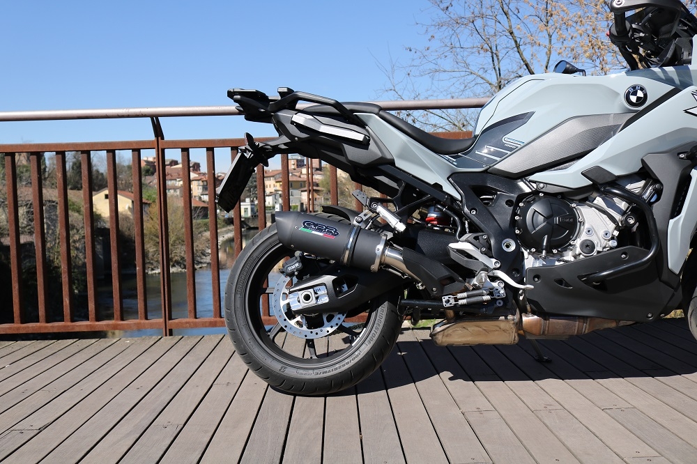 Pot echappement compatible avec Bmw S 1000 XR -M 2020-2025, Furore Evo4 Nero, Échappement légal, homologué,silencieux avec db killer amovible et tuyau de liaison spécifique 