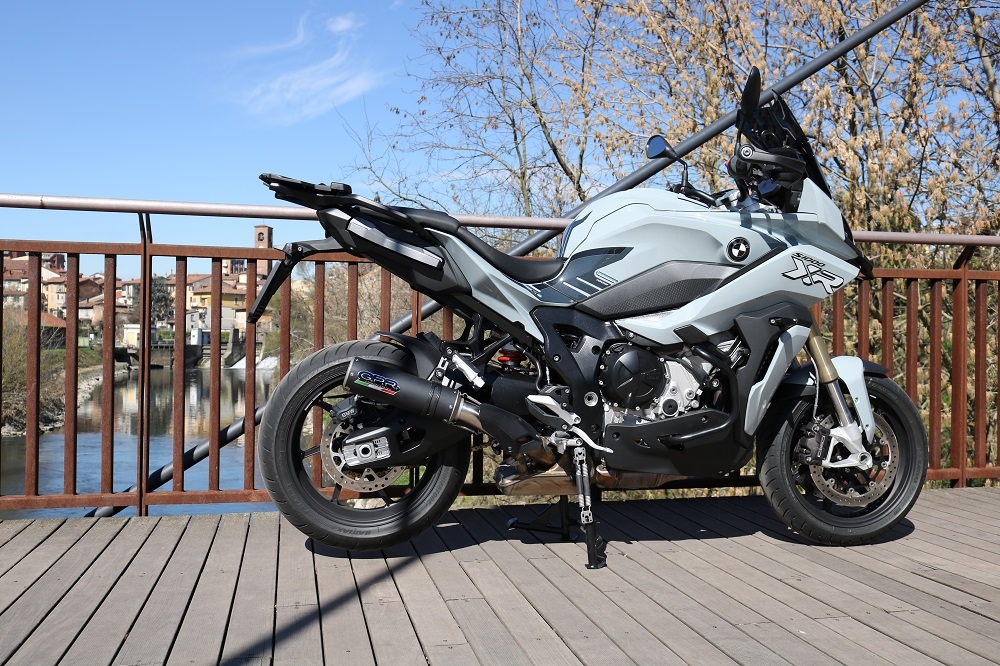 Pot echappement compatible avec Bmw S 1000 XR -M 2020-2025, M3 Black Titanium, Pot échappement racing, avec les tuyaux de liaison, article sans homologation 