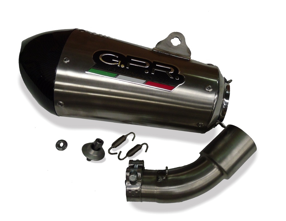 GPR pot echappement compatible avec  Bmw C 650 Gt 2012-2015, New Grand Prix Evo Titanium, Échappement légal, homologué,silencieux avec db killer amovible et tuyau de liaison spécifique 