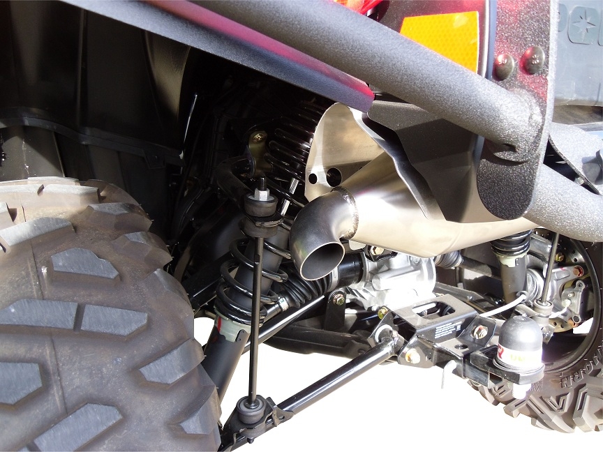 Pot echappement compatible avec Polaris Sportsman Xp 850 - Xp 850 Forest 2010-2014, Power Bomb, Échappement légal, homologué,silencieux avec db killer amovible et tuyau de liaison spécifique 